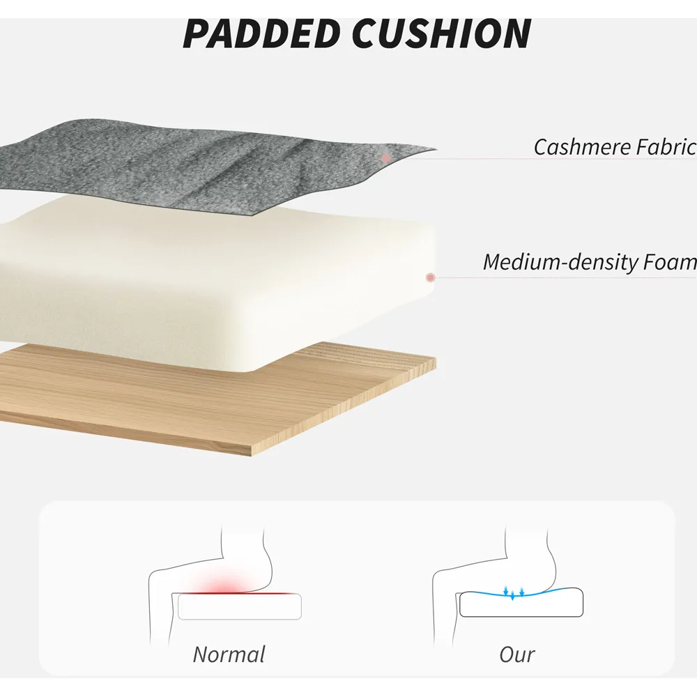 Upholstered Office Desk Chair with Height Adjustment - Grey