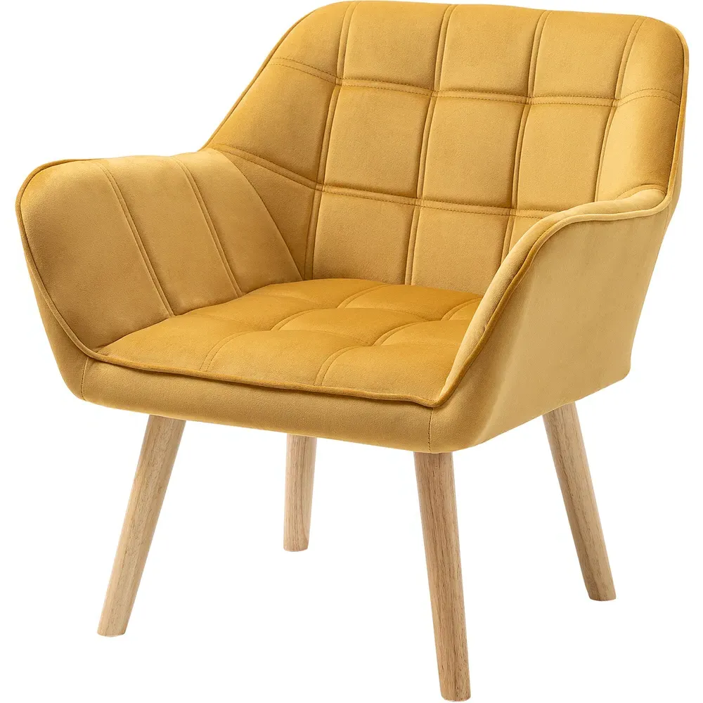 Velvet Touch Armchair - Yellow
