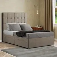 Venezia Double Divan Bed with Storage - Beige