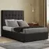 Venezia Double Ottoman Bed with Storage - Black, Linen