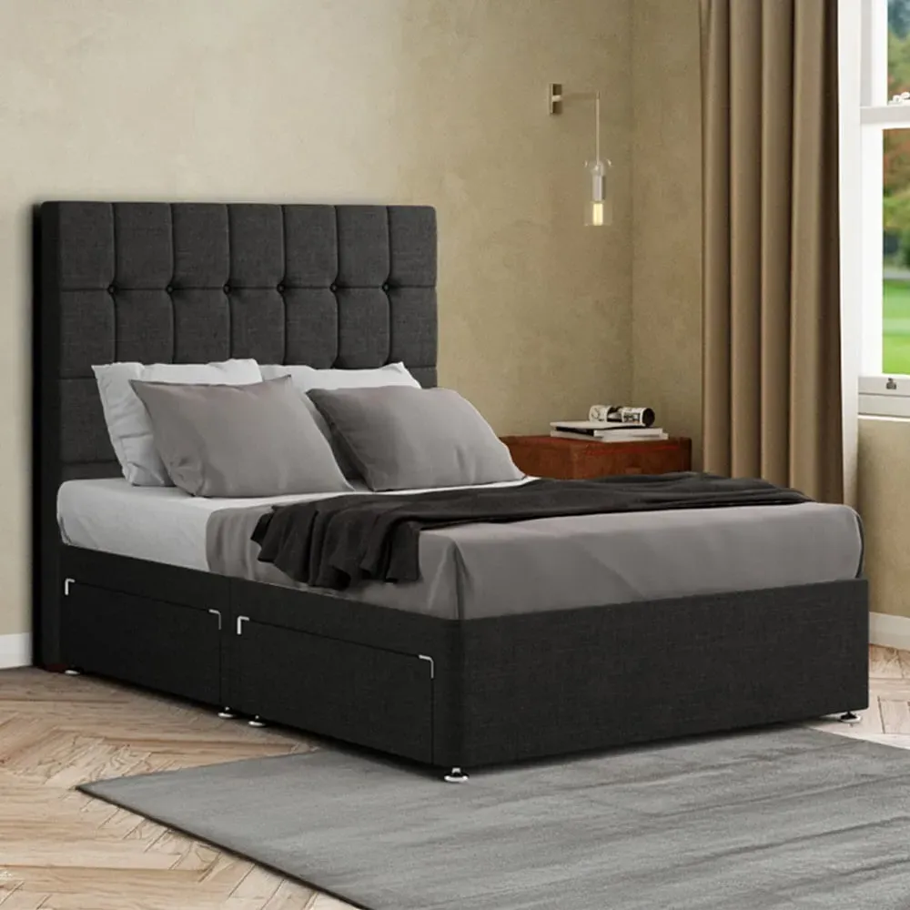 Venezia Single Divan Bed with Storage - Black
