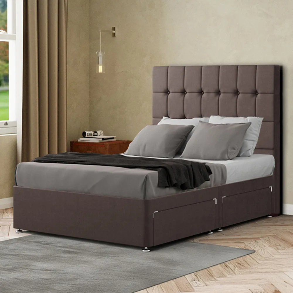 Venezia Single Divan Bed with Storage - Grey