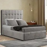 Venezia Single Ottoman Bed with Storage - Silver