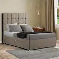 Venezia Small Double Divan Bed with Storage - Beige