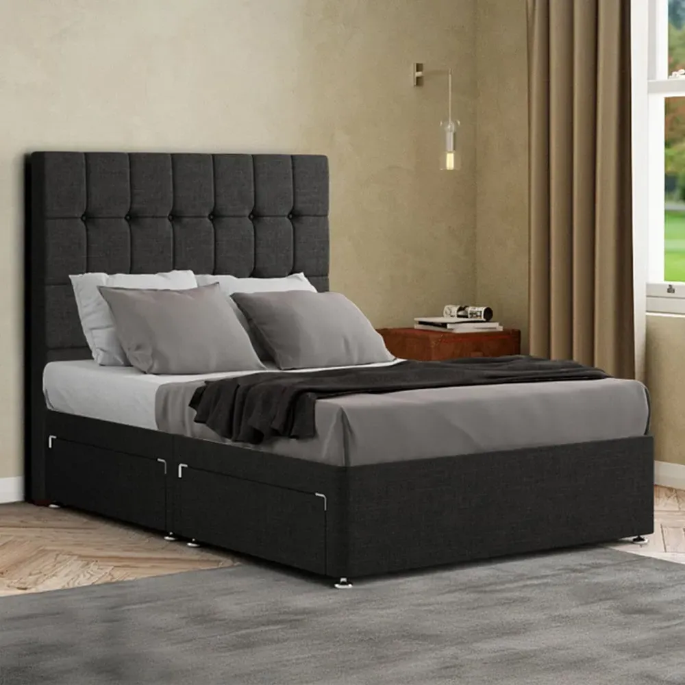 Venezia Small Double Divan Bed with Storage - Black