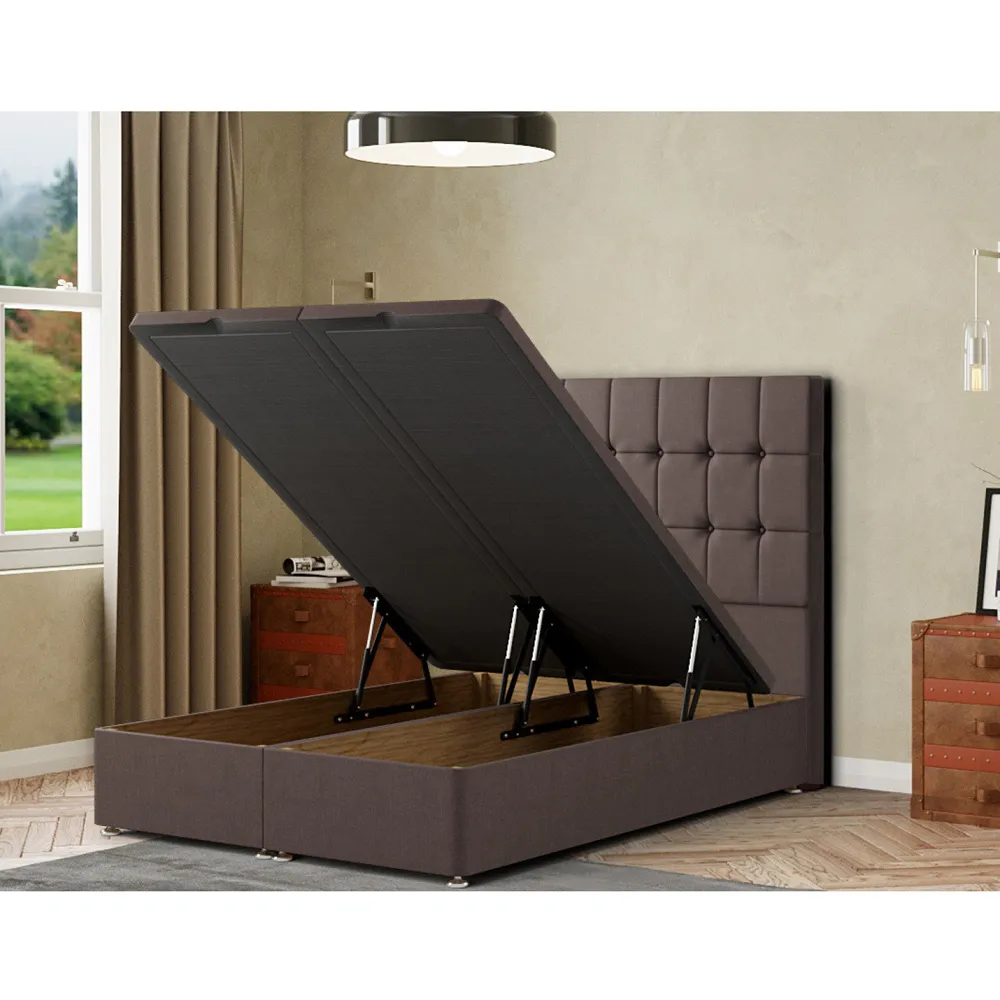 Venezia Super King Ottoman Bed with Storage - Grey