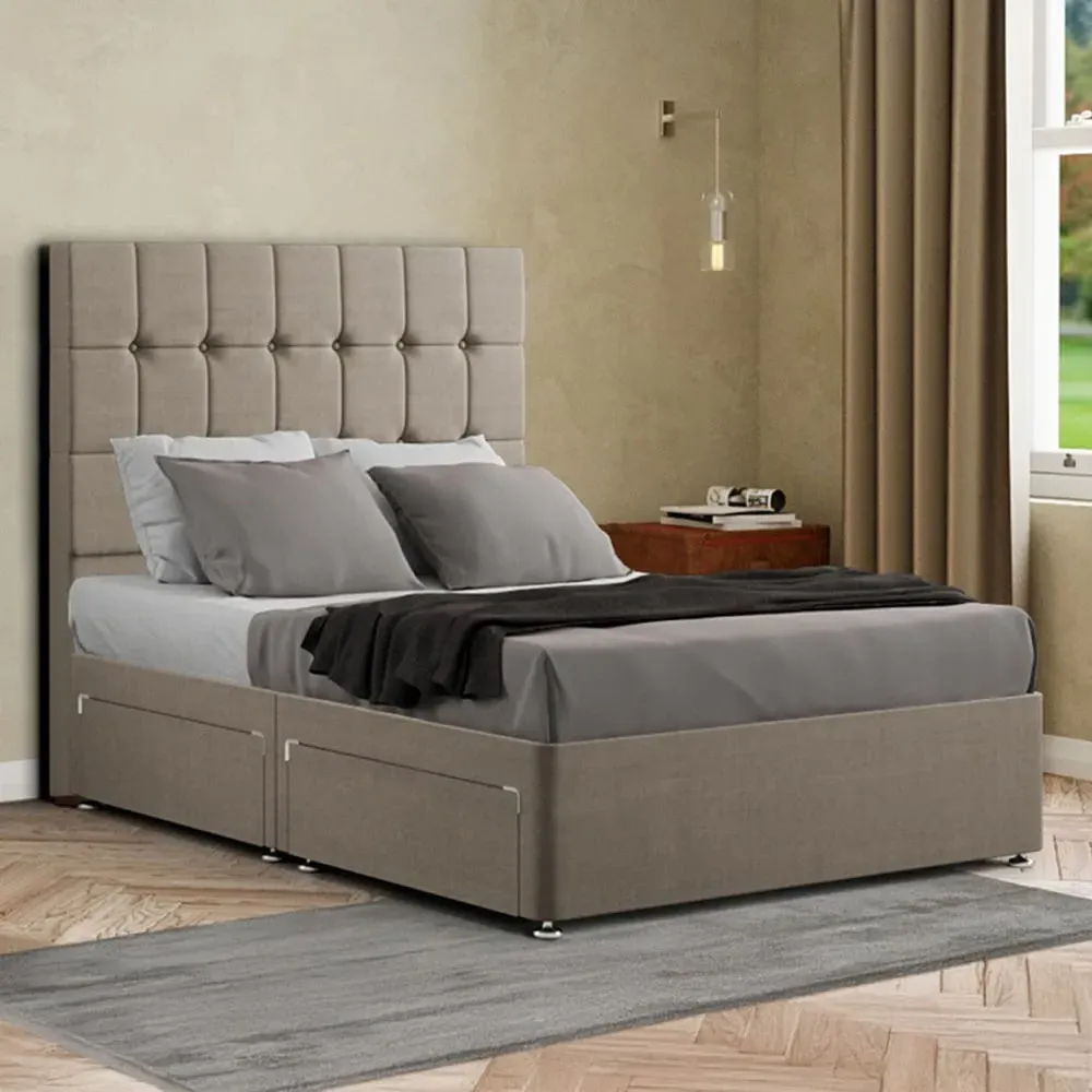 Venezia Super King Size Divan Bed with Storage - Cream
