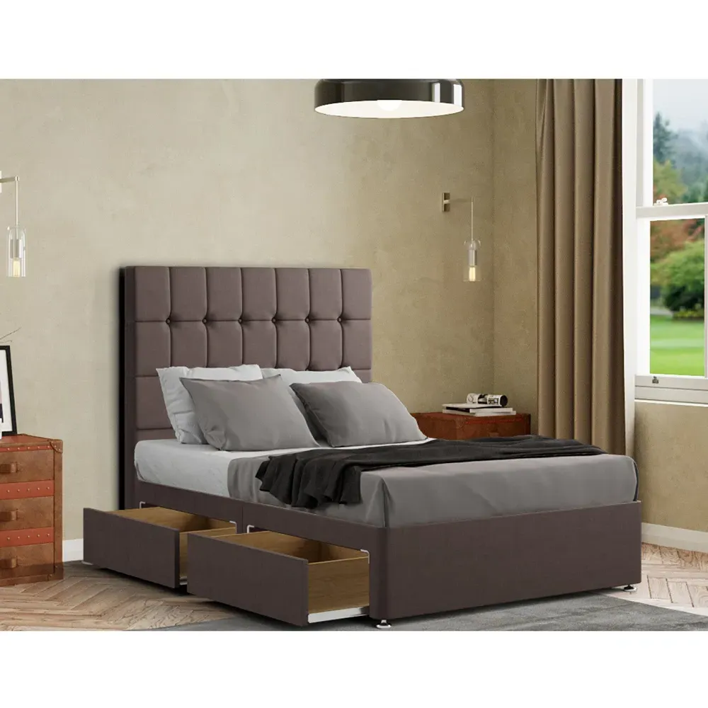 Venezia Super King Size Divan Bed with Storage - Grey