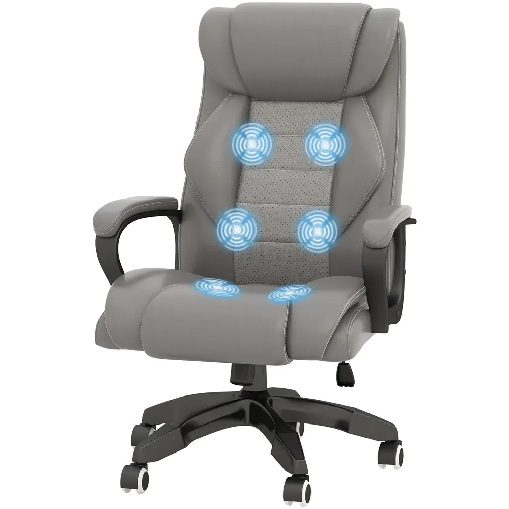 Vibration Massage High Back Executive Office Chair - Grey