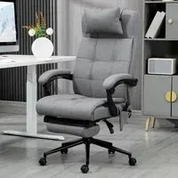 Vibration Massage Office Chair with Heat - Grey, Linen