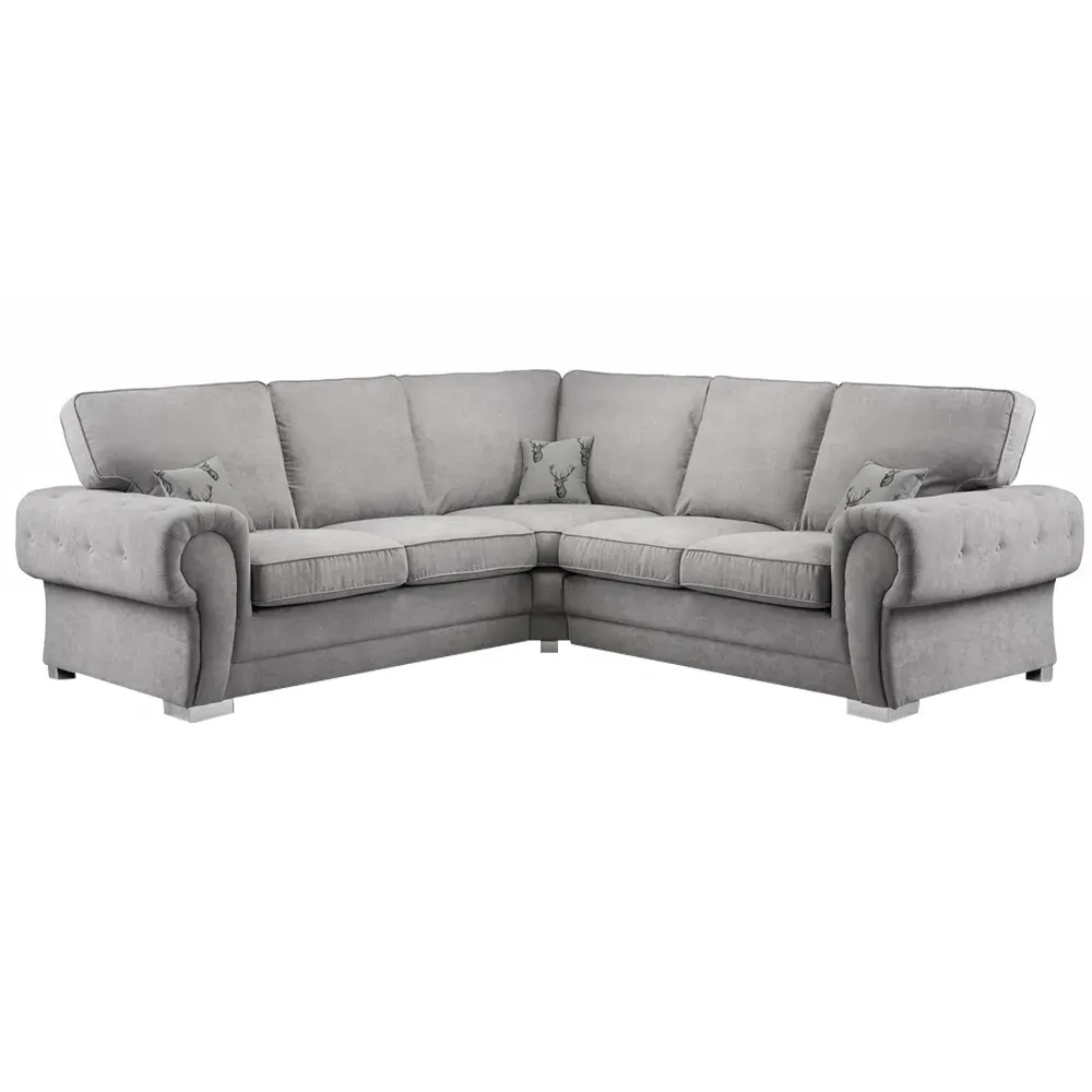 Victis 5-Seater Fullback Corner Sofa - Grey