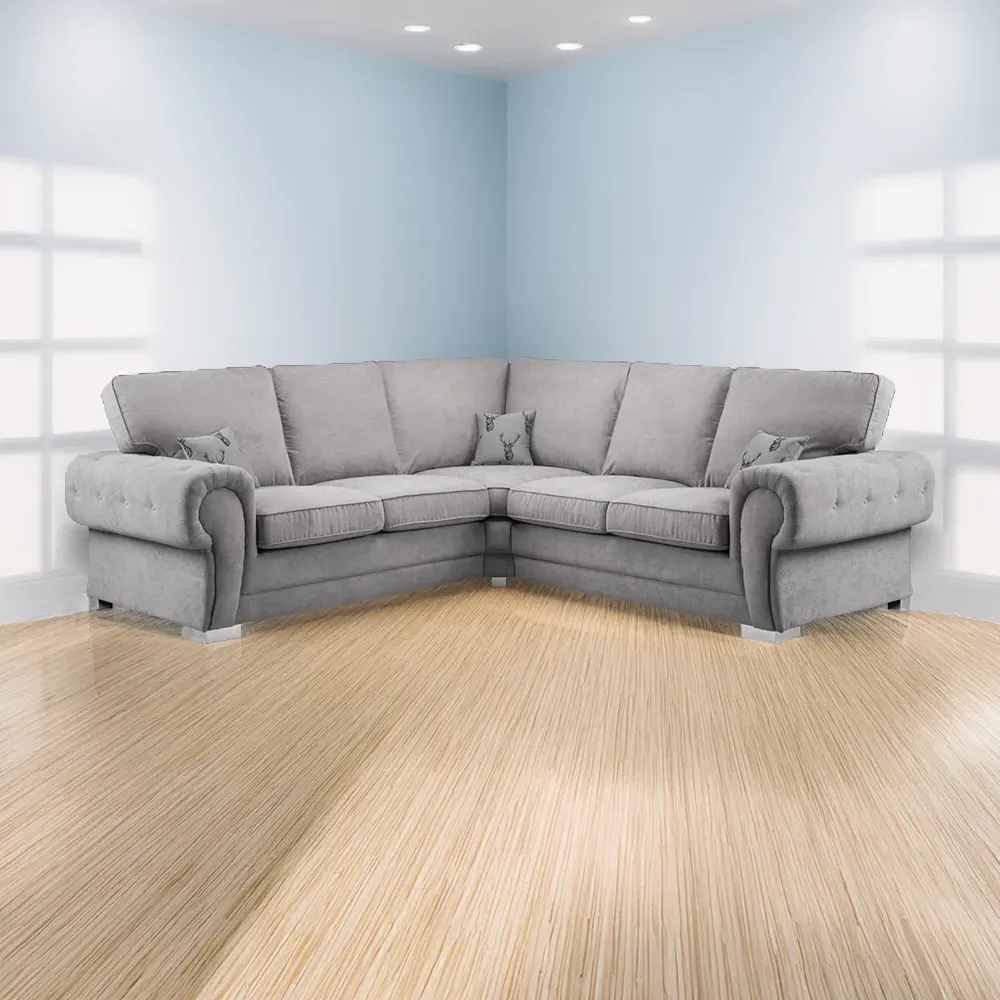 Victis 5-Seater Fullback Corner Sofa - Grey image