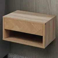 Wall Mounted Bedside Table Set of 2 - Brown