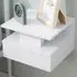 Wall Mounted Bedside Table Set of 2 with Storage - White