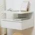 Wall Mounted Bedside Table Set of 3 with Storage - White