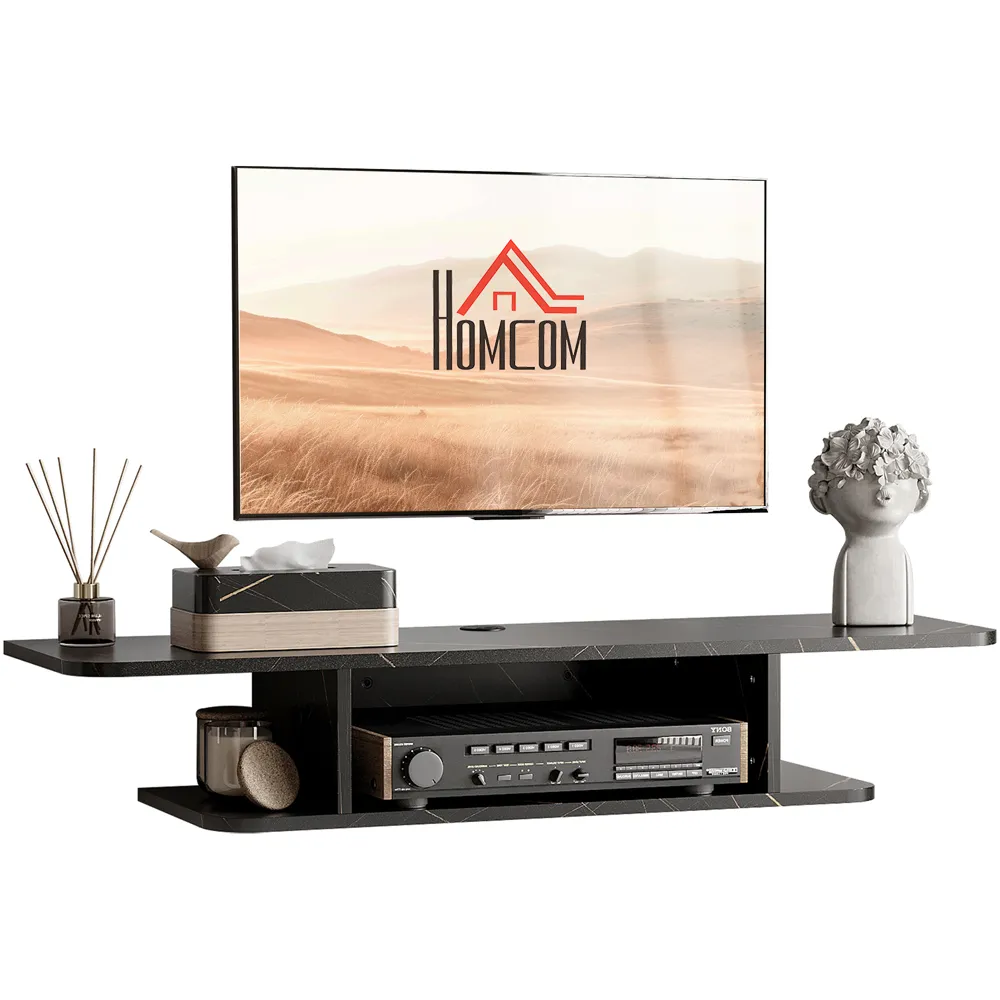 Wall Mounted Floating TV Unit - Black
