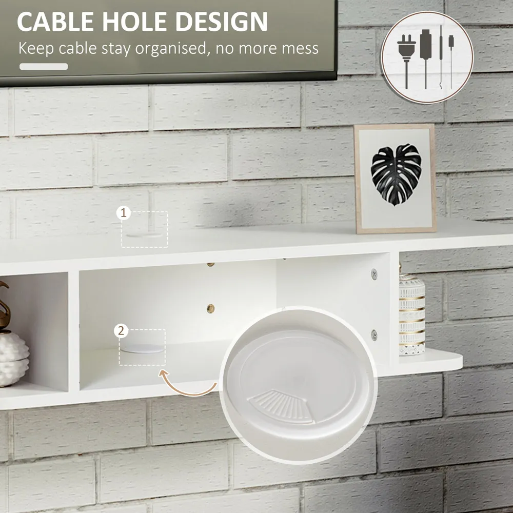 Wall Mounted Floating TV Unit - White