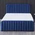 Wave Double Ottoman Bed with Storage - Blue, Velvet
