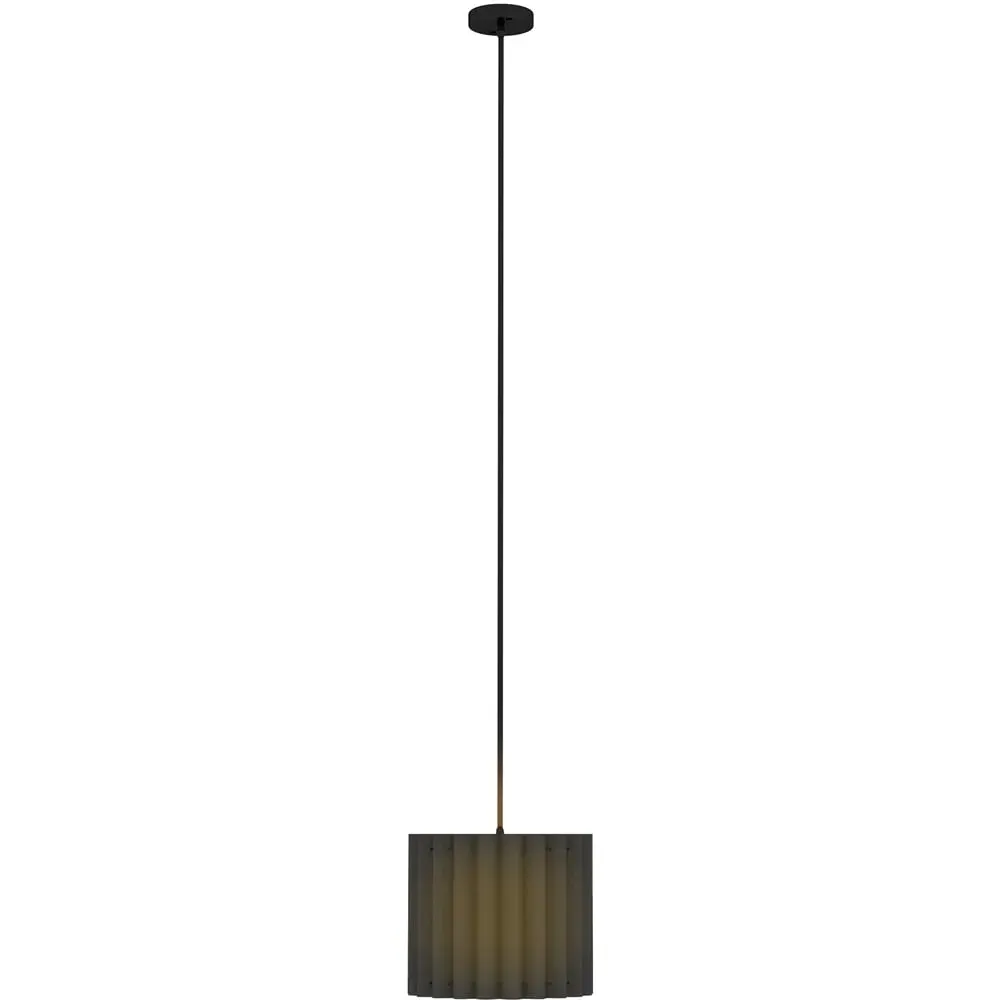 Wave Linen Textured Shade Ceiling Lamp - Black image