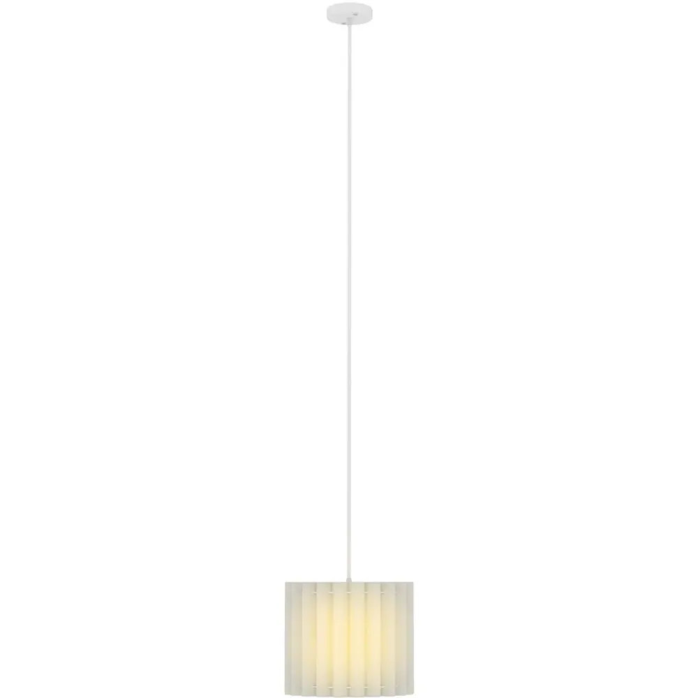 Wave Linen Textured Shade Ceiling Lamp - White