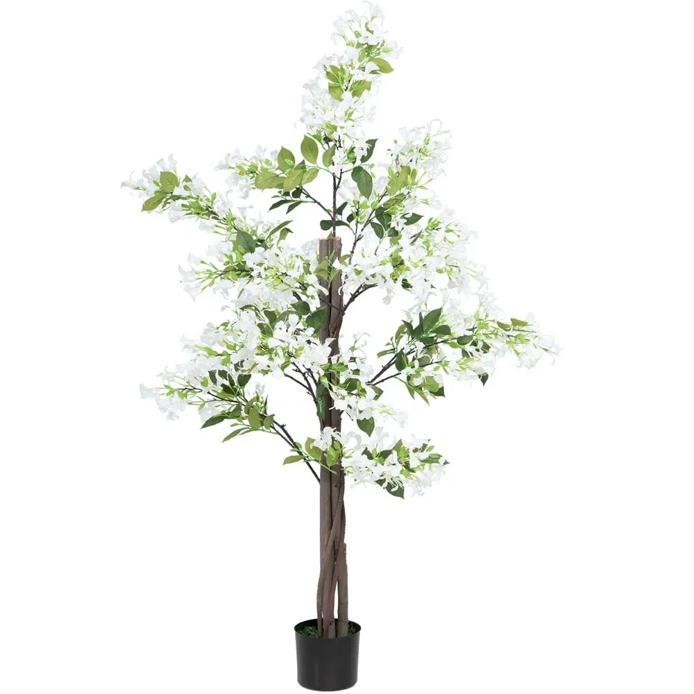 White Flower Honeysuckle Tree Artificial Plant In Pot 5ft - Multi