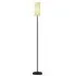 White Linen Shade LED Floor Lamp with Foot Switch