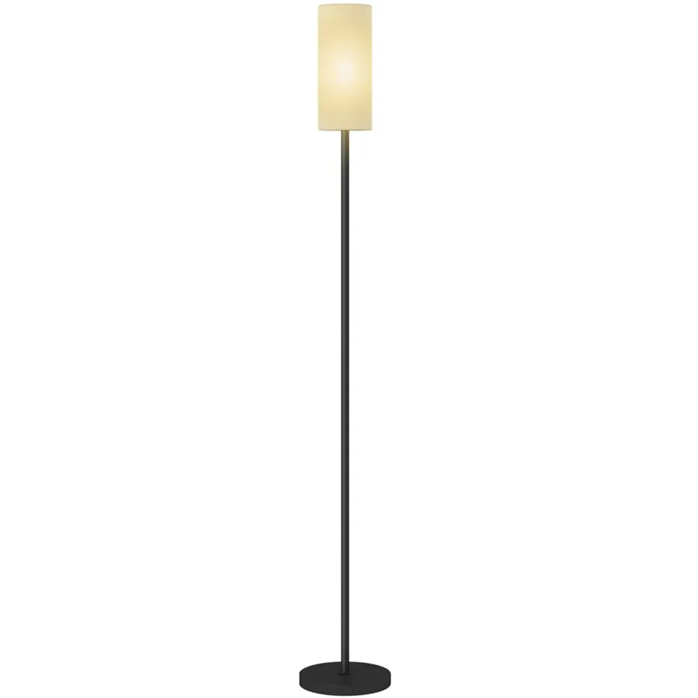 White Linen Shade LED Floor Lamp with Foot Switch