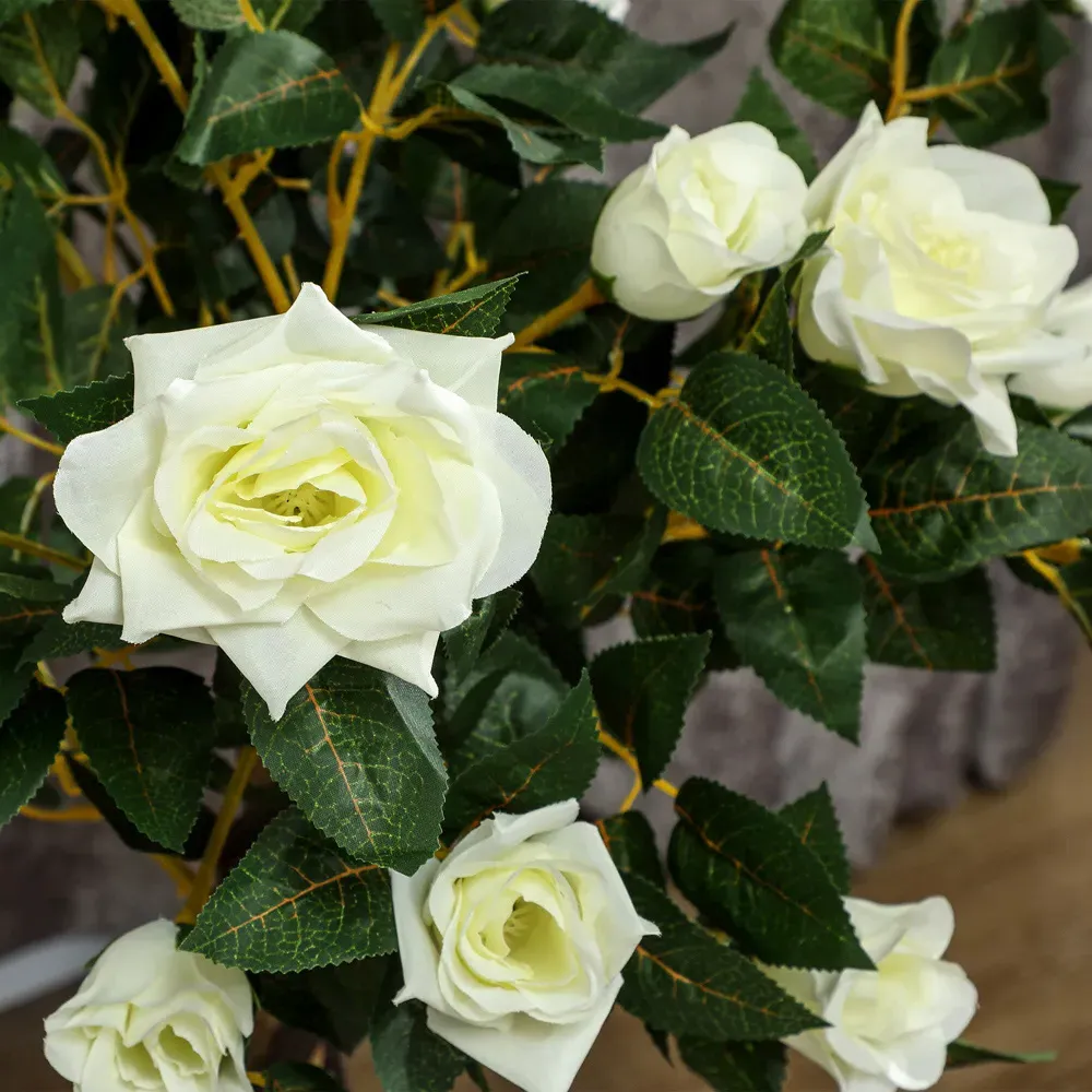 White Rose Artificial Tree in Pot 90cm 2 Pack - White