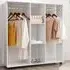 Wide Open Wardrobe with Storage - White