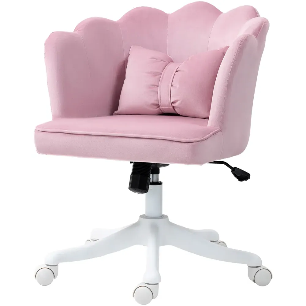 Wide Seat Armless Office Chair with Tilt Function - Pink