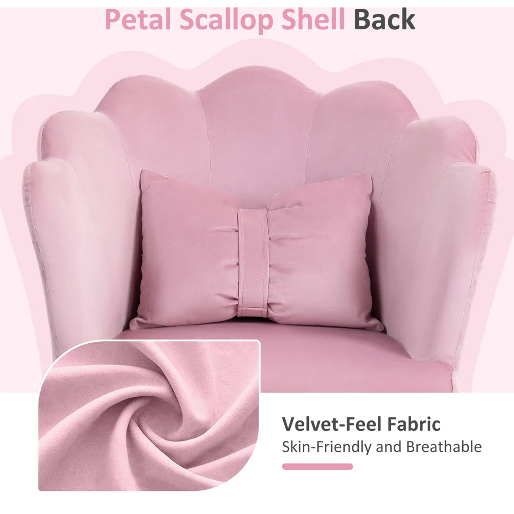 Wide Seat Armless Office Chair with Tilt Function - Pink