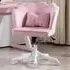 Wide Seat Armless Office Chair with Tilt Function - Pink