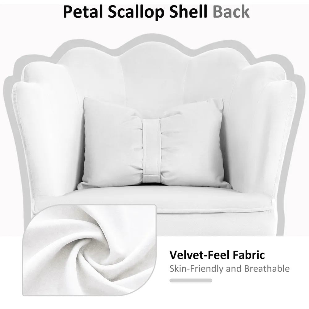 Wide Seat Armless Office Chair with Tilt Function - White