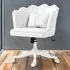 Wide Seat Armless Office Chair with Tilt Function - White