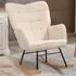 Wing Back Rocking Chair - Beige