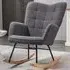 Wing Back Rocking Chair - Dark Grey