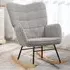 Wing Back Rocking Chair - Light Grey