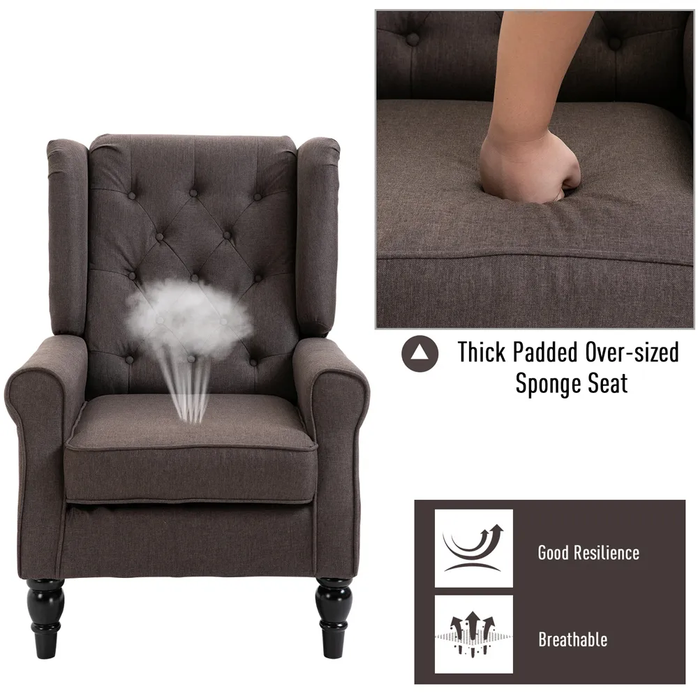 Wingback Armchair - Brown