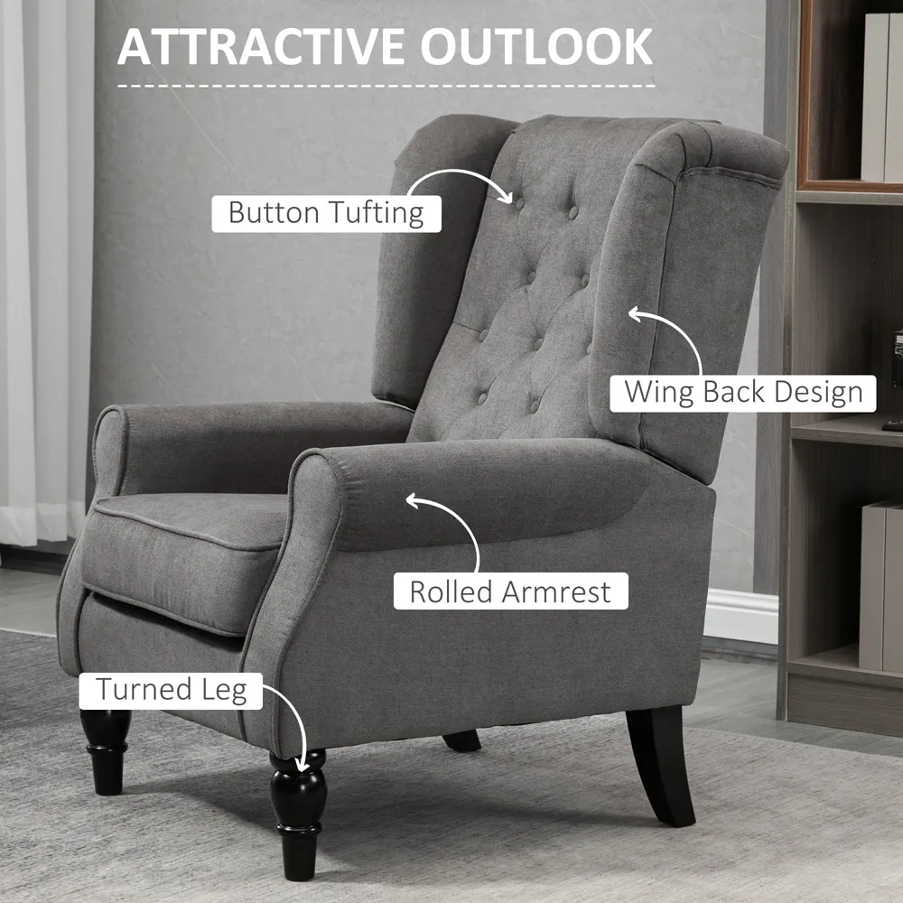 Wingback Armchair - Dark Grey
