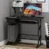 Wood Computer Desk with Display Stand - Brown