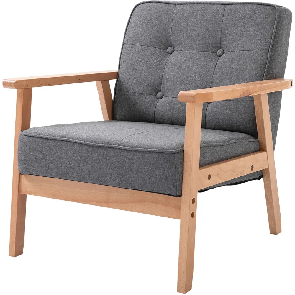 Wooden Accent Chair - Dark Grey