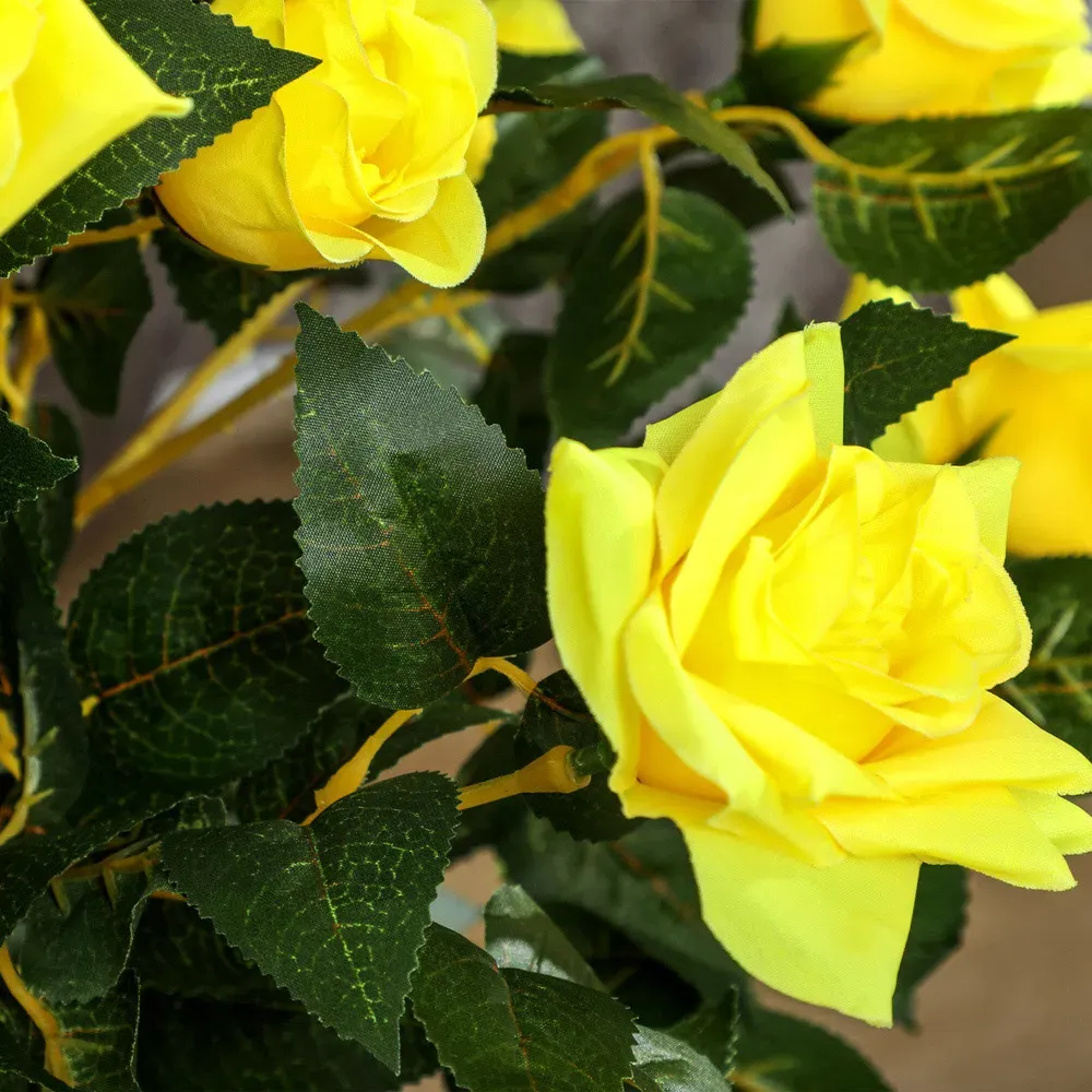 Yellow Rose Artificial Tree in Pot 90cm 2 Pack