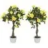 Yellow Rose Artificial Tree in Pot 90cm 2 Pack
