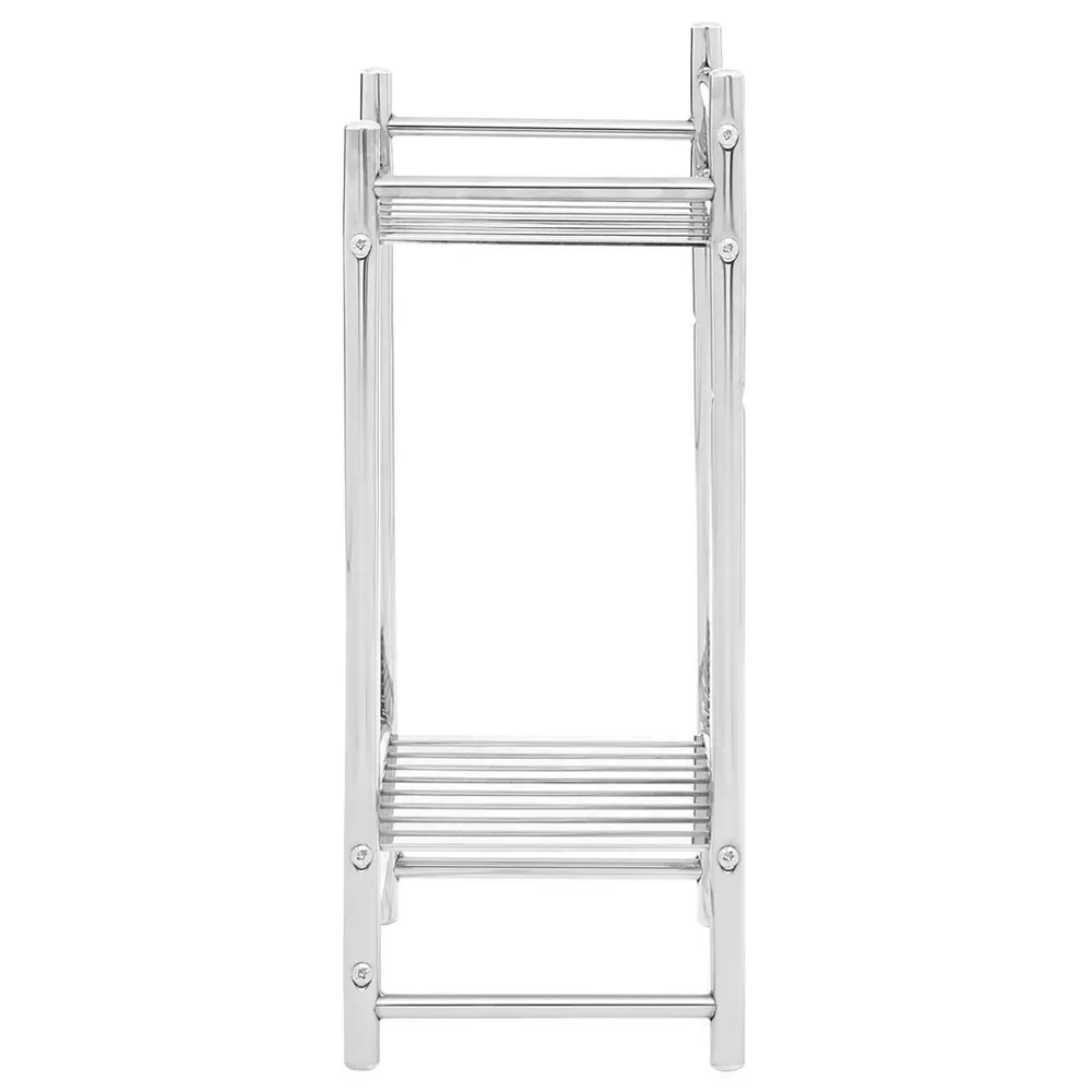 2 Tier Wall Mount Towel Shelves - Silver