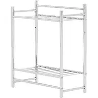 2 Tier Wall Mount Towel Shelves - Silver