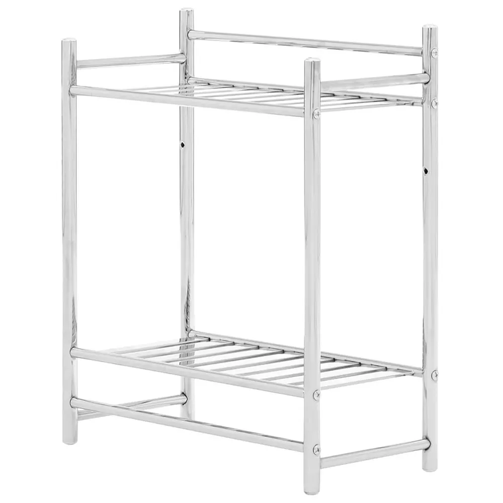 2 Tier Wall Mount Towel Shelves - Silver image