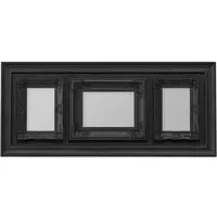2300826 3-Photo Frame with Embossed Detail - Black, Plastic