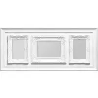 2300827 3-Photo Frame with Embossed Detail - White, Plastic