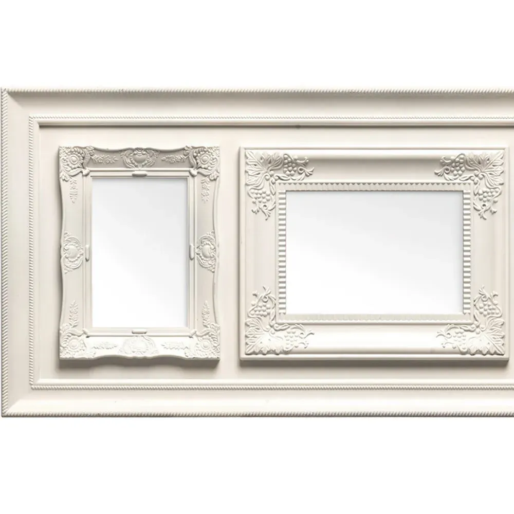 2300828 3-Photo Frame with Embossed Detail - Cream, Plastic