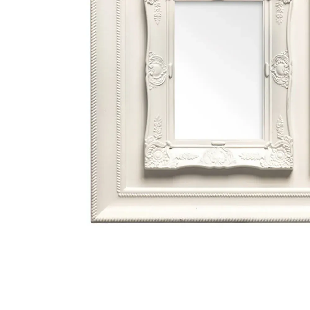 2300828 3-Photo Frame with Embossed Detail - Cream, Plastic